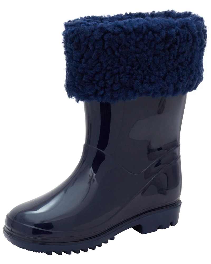 Toddler Faux Fur-Lined Rain Boots