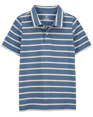 Kid Striped Jersey Polo Shirt