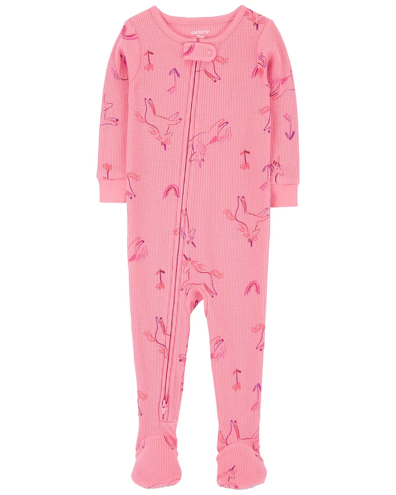 Baby 1-Piece Unicorn Thermal Footie Pajamas