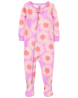 Baby 1-Piece Daisy 100% Snug Fit Cotton Footie Pajamas