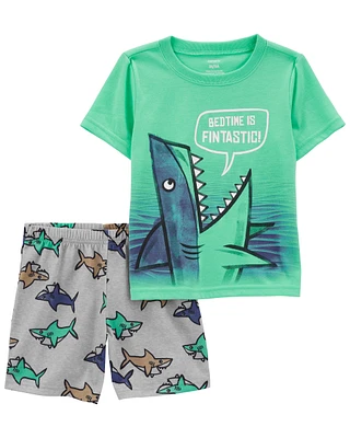 Toddler 2-Piece Shark Loose Fit Pajama Set