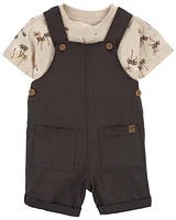 Baby 2-Piece Palm Tree Tee & Shortall Set