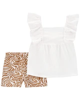 Toddler 2-Piece Crinkle Jersey Top & Pull-On Shorts
