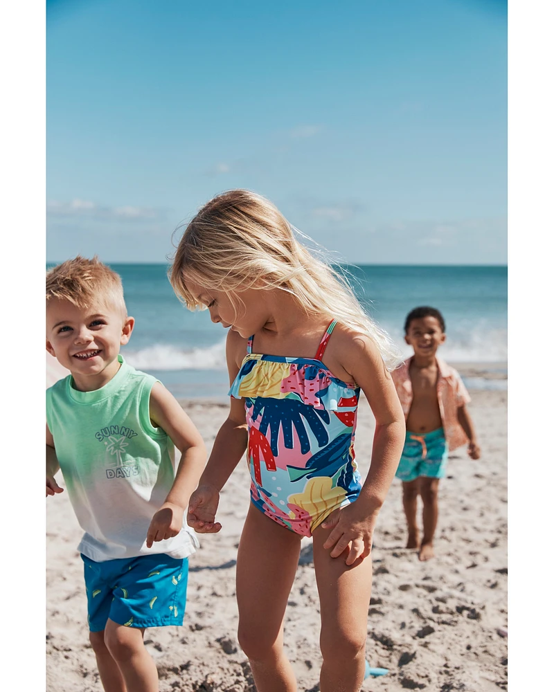 Toddler 1-Piece Coral Swimsuit