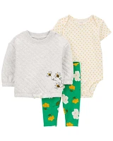 Baby 3-Piece Little Quilted Pullover Set