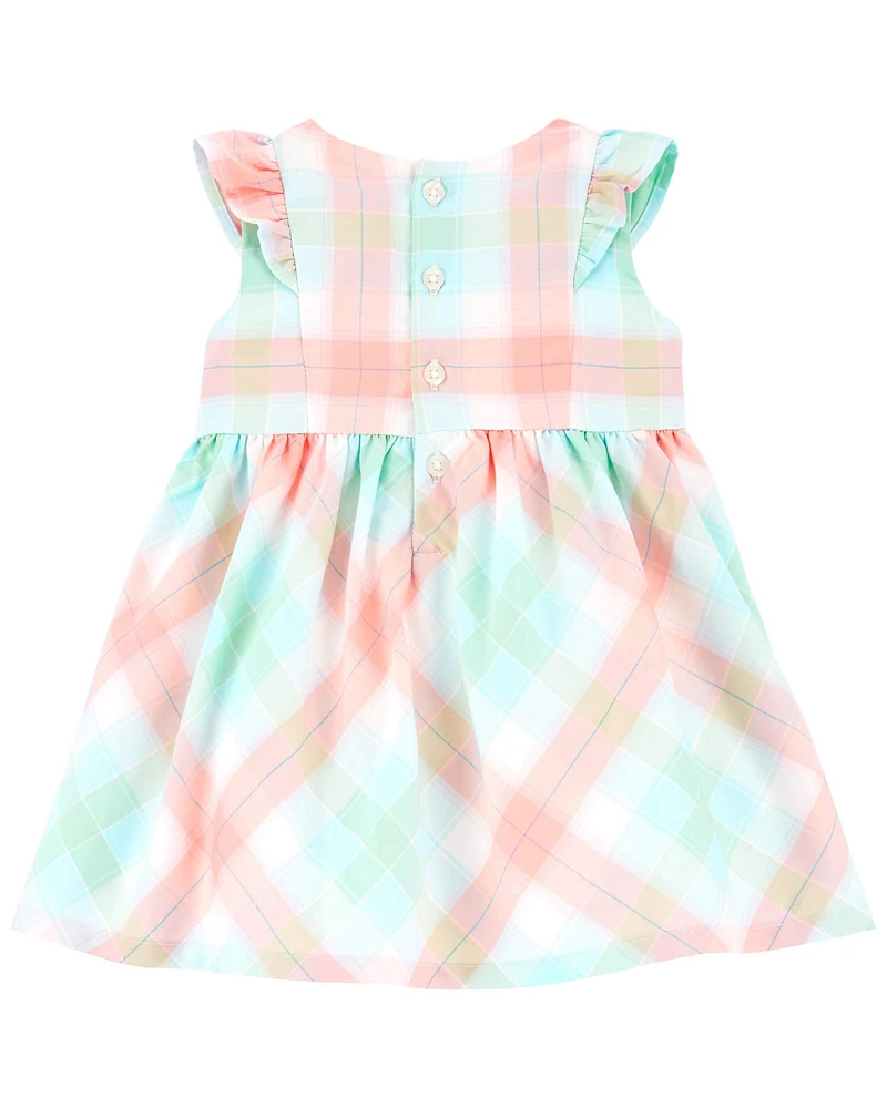 Baby Plaid Flutter Dress