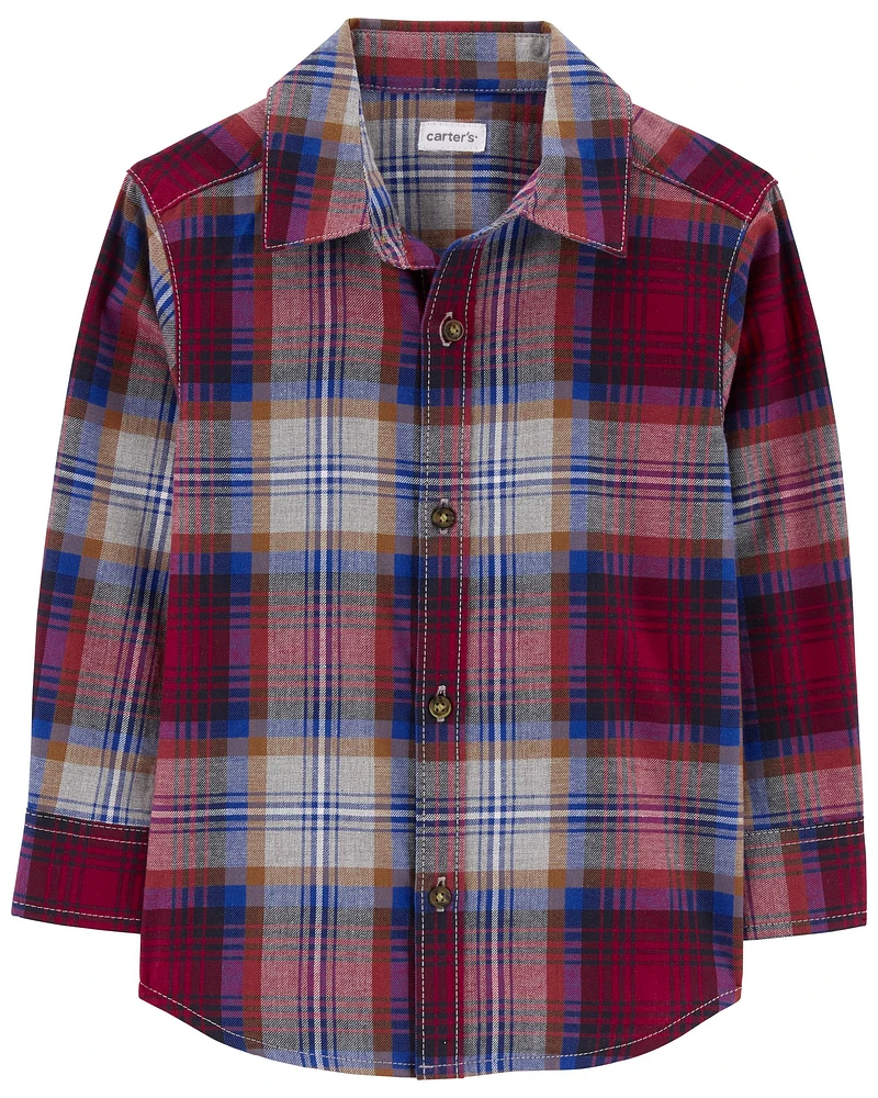 Toddler Plaid Button-Front Shirt