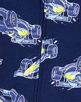 Toddler 1-Piece Race Car 100% Snug Fit Cotton Footie Pajamas