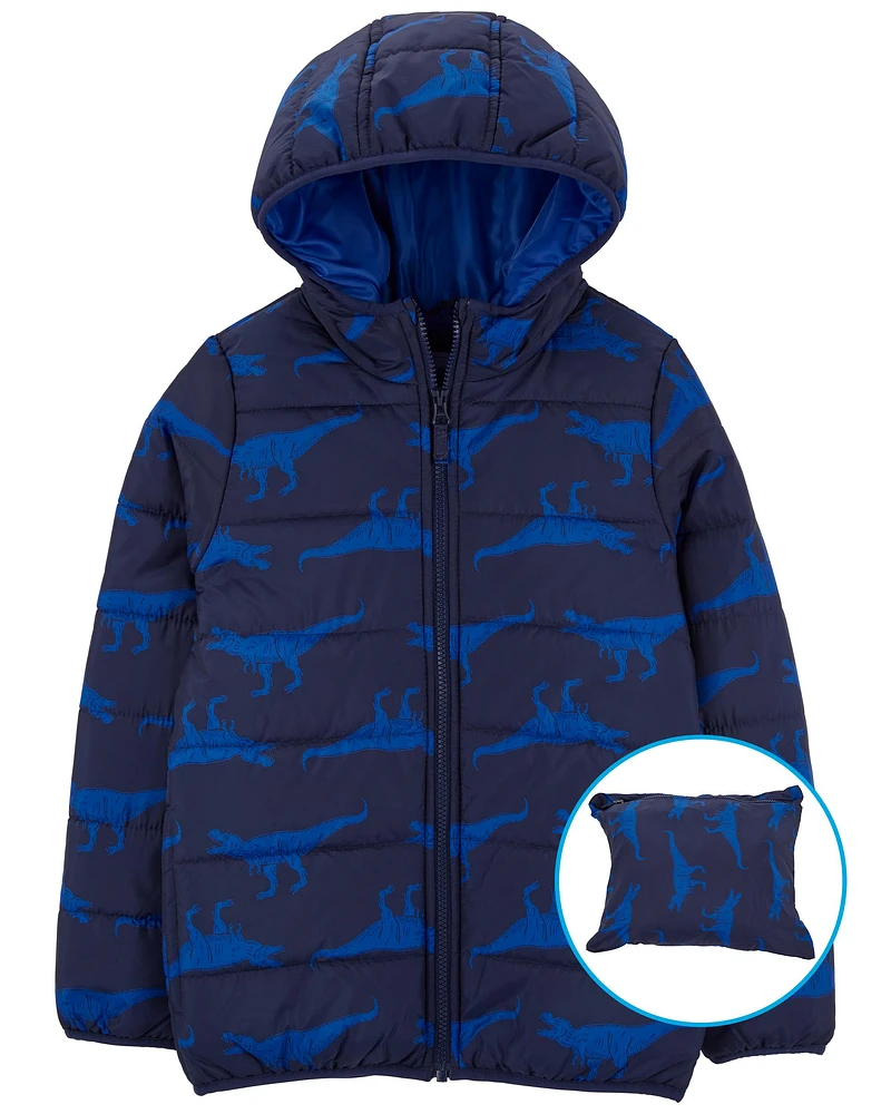 Kid Dinosaur Packable Puffer