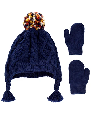 Baby 2-Pack Trapper Hat & Mittens Set