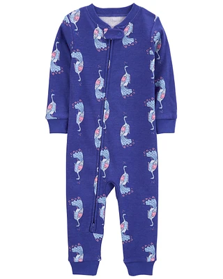 Toddler 1-Piece Peacock 100% Snug Fit Cotton Footless Pajamas