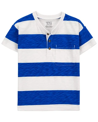 Toddler Striped Jersey Henley