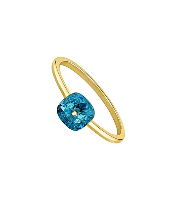 Anillo topacio London blue oro 9kt - 09