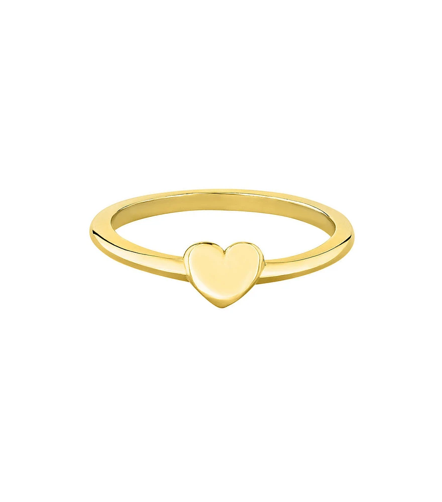 Anillo corazón plata recubierta oro - 9