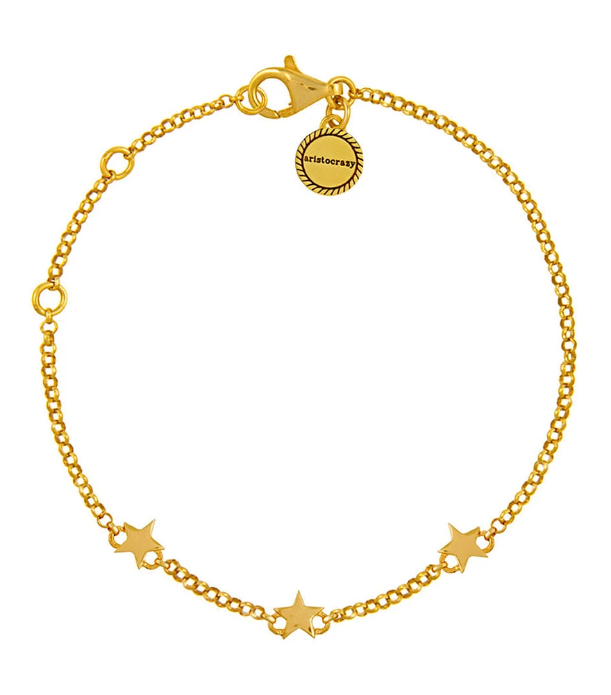 Pulsera estrellas mini plata recubierta oro