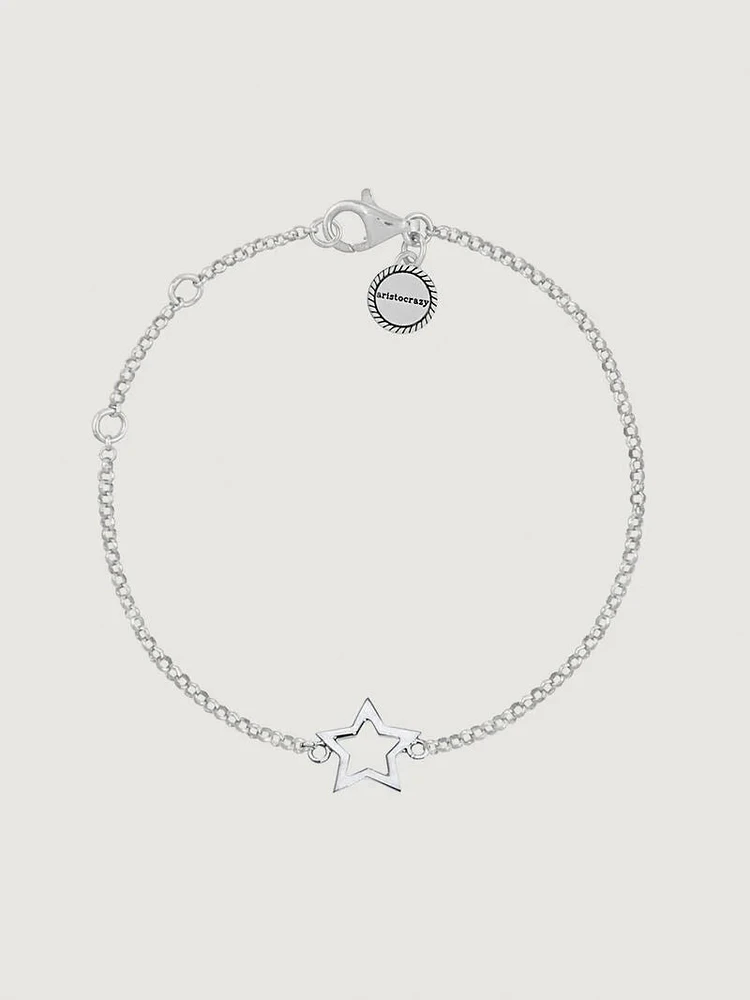 Pulsera estrella hueca plata