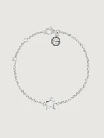 Pulsera estrella hueca plata