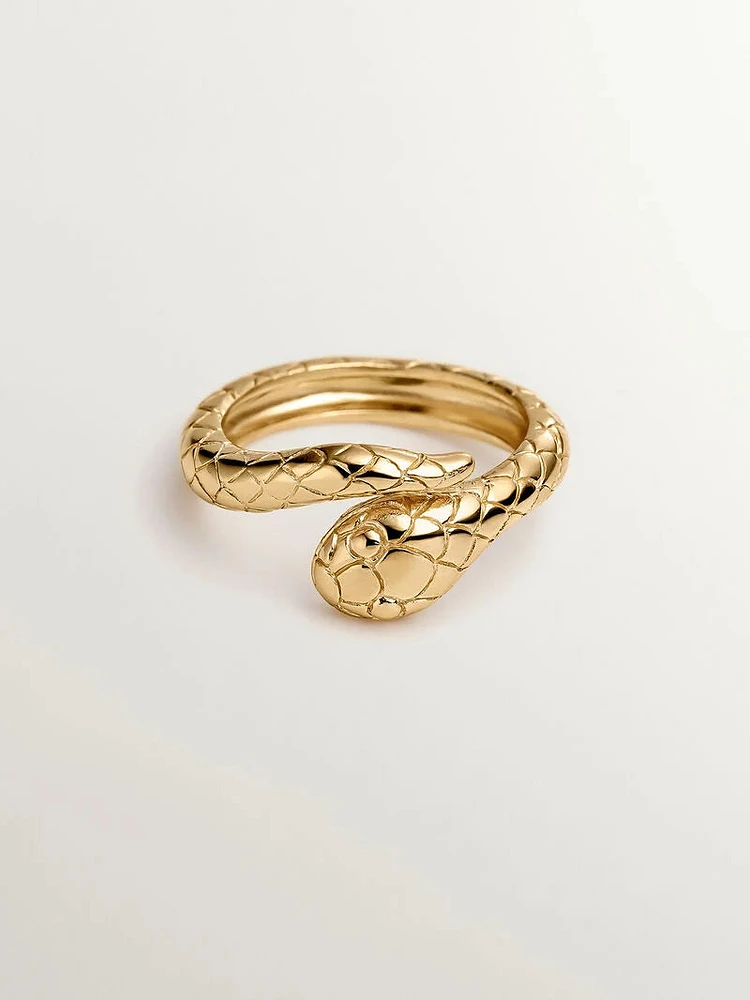 Anillo serpiente plata recubierta oro - 9