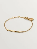 Pulsera bambú plata recubierta oro