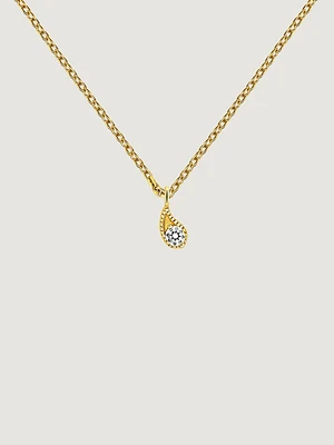 Colgante diamante amarillo 0,061 ct oro 9 kt