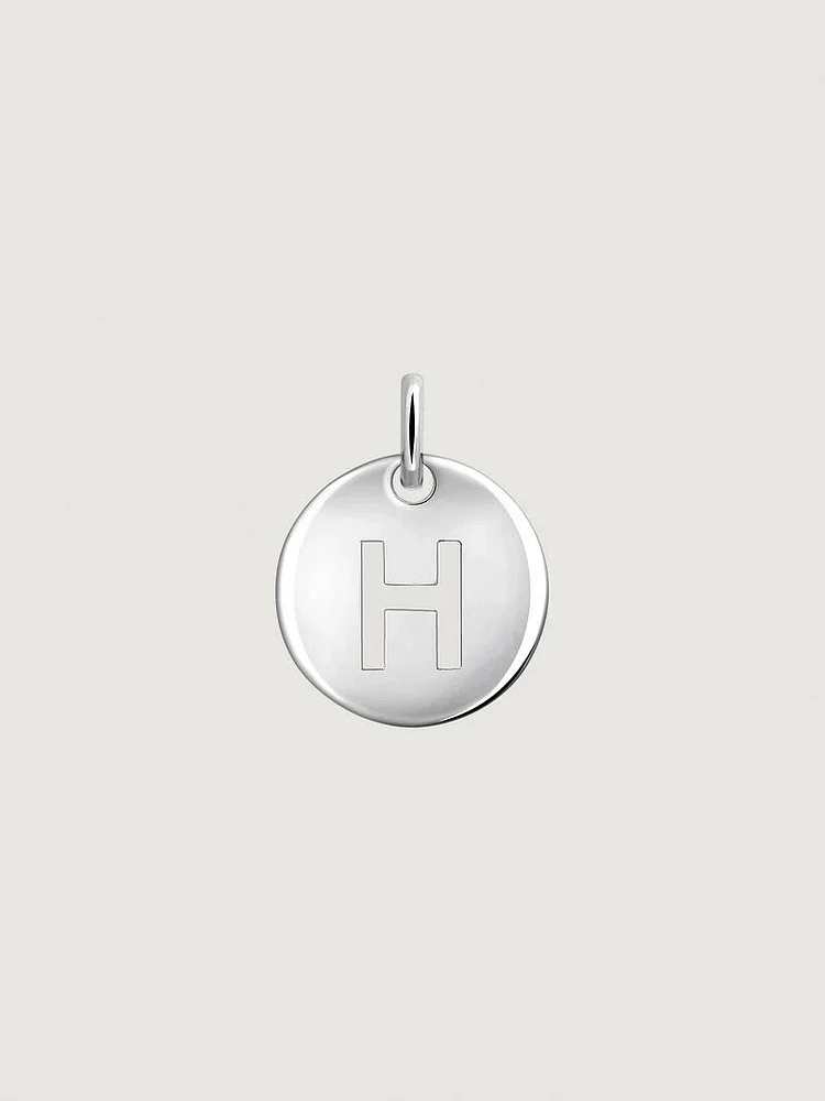 Charm medalla inicial H plata 