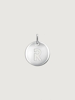 Charm medalla inicial R plata 