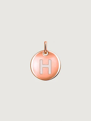 Charm medalla inicial H plata recubierta oro rosa 