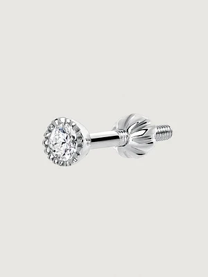 Piercing mini diamante 0,068 ct oro blanco 9 kt