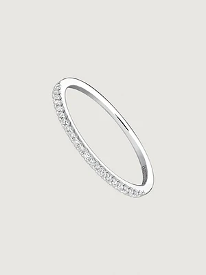 Anillo orla diamantes 0,09 ct oro blanco - 9