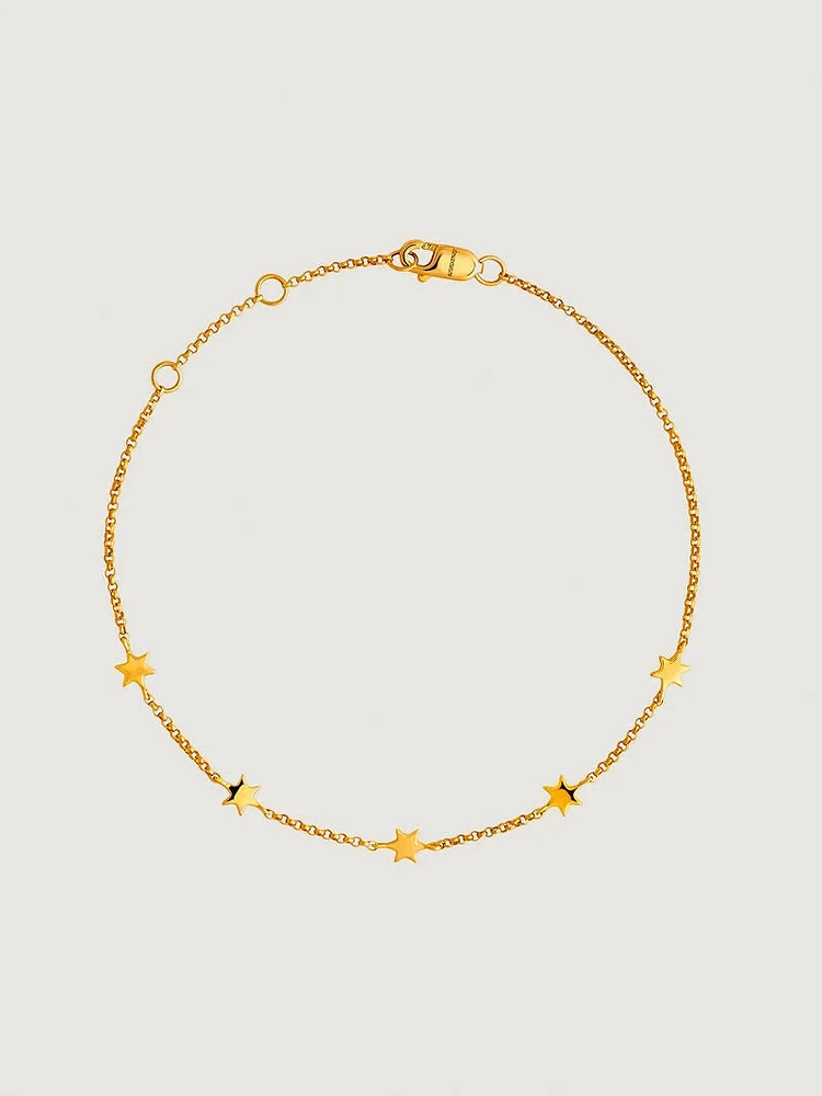 Pulsera estrellas pequeñas oro 9 kt