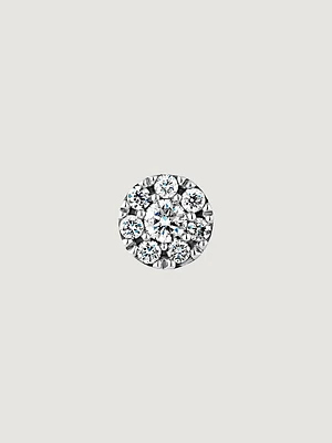 Pendiente roseta diamantes 0,10 ct oro blanco