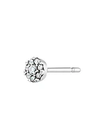 Pendiente roseta diamantes 0,06 ct oro blanco