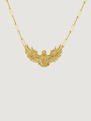 Collar águila plata recubierta oro