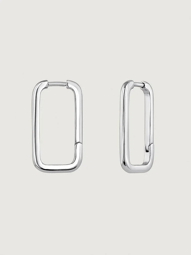 Pendientes rectangulares plata 