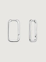 Pendientes rectangulares plata 