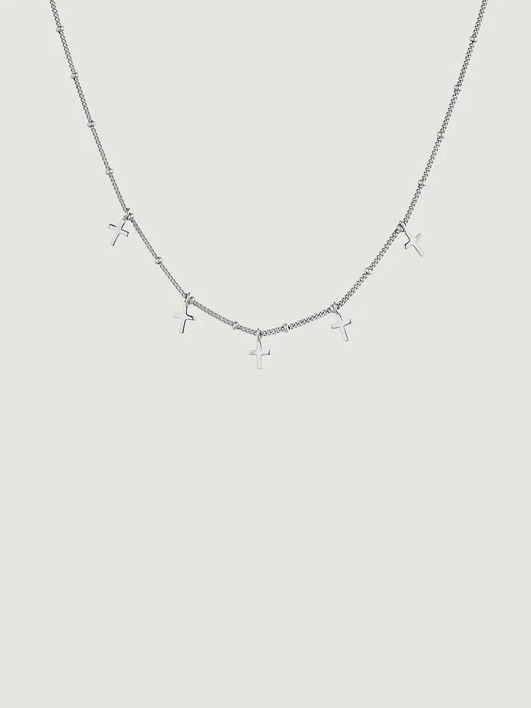 Collar multi cruces plata