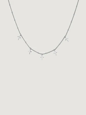 Collar multi cruces plata