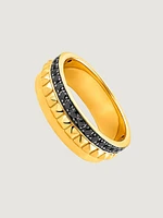 Anillo multibrazo relieve espinelas plata recubierta oro - 11