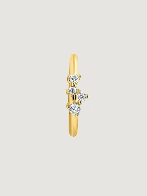 Piercing aro diamantes 0,027 cts oro 9 kt 