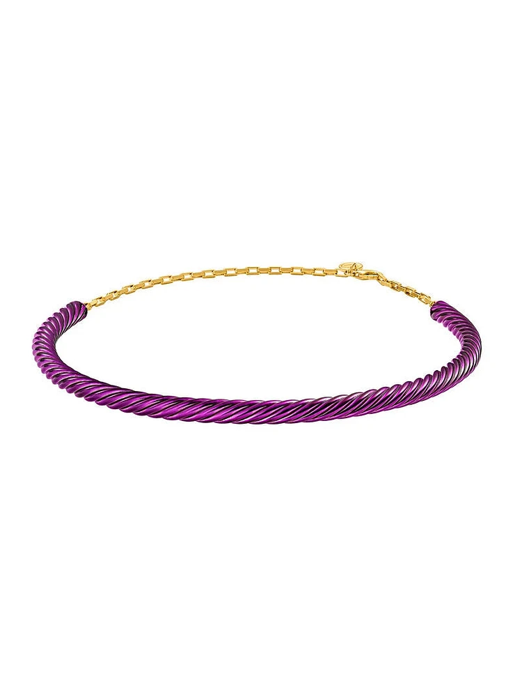 Chocker morado de plata recubierta de oro