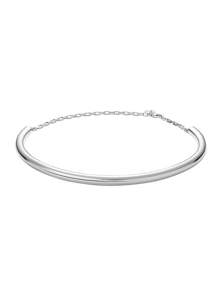 Chocker liso de plata