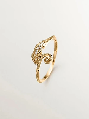 Anillo camaleón de oro amarillo 18kt con diamantes - 11