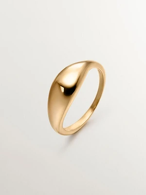 Anillo abombado de plata bañada en oro amarillo 18kt - 11