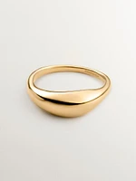 Anillo abombado de plata bañada en oro amarillo 18kt - 11