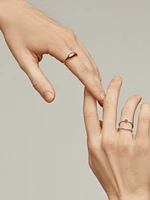 Anillo abombado de plata bañada en oro amarillo 18kt - 11