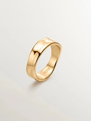 Anillo irregular de plata bañada en oro amarillo 18kt - 11