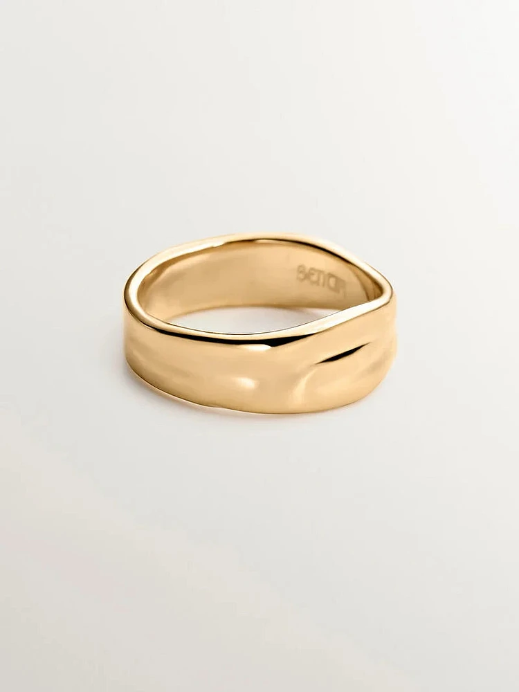 Anillo irregular de plata bañada en oro amarillo 18kt - 11