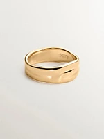 Anillo irregular de plata bañada en oro amarillo 18kt - 11