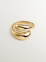 Anillo abombado espiral de plata bañada en oro amarillo 18kt - 13