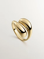 Anillo abombado espiral de plata bañada en oro amarillo 18kt - 13